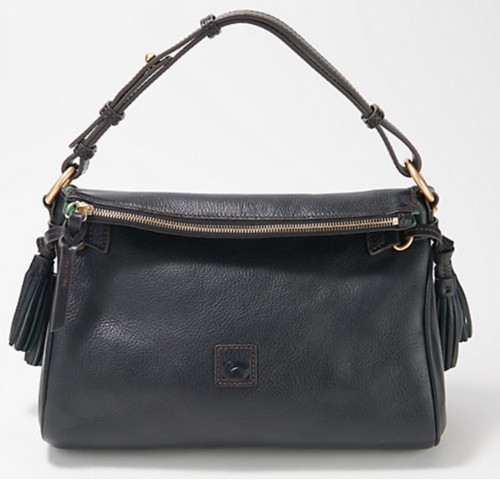 Dooney & Bourke Medium Florentine Leather Zip Hobo. Color Black